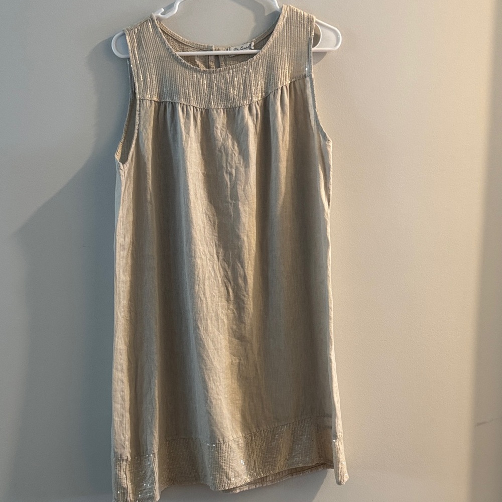 Sleeveless Mini Dress in Light Gold